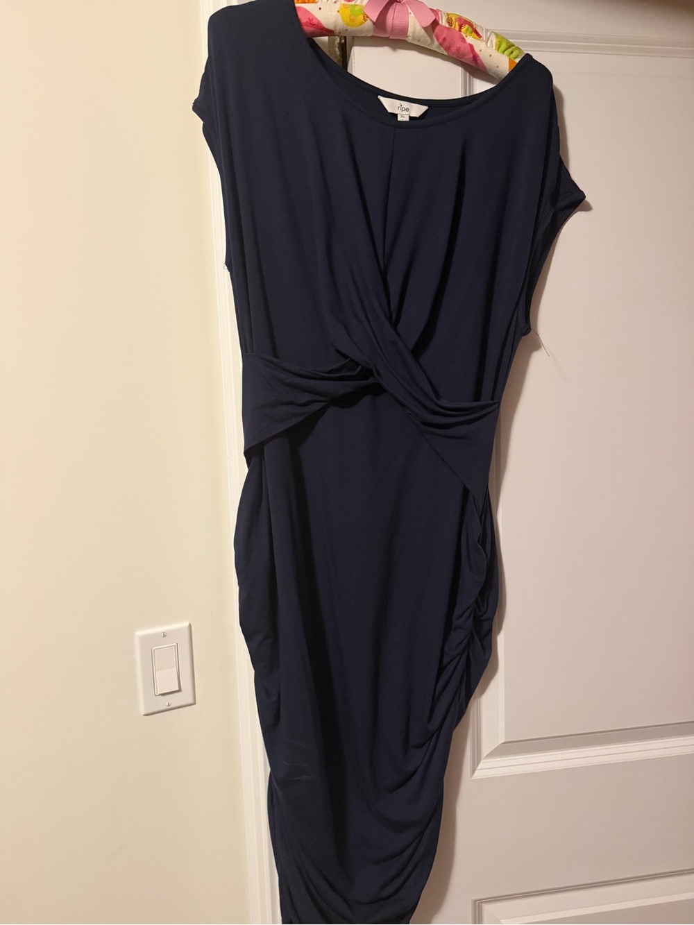 Ripe Navy Twist-Front Midi Dress